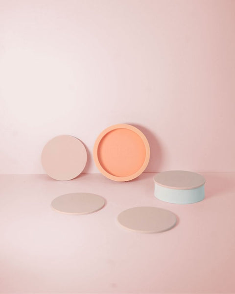 peach + petal | ciss | unbreakable silicone coasters - porter green | style + sustainability