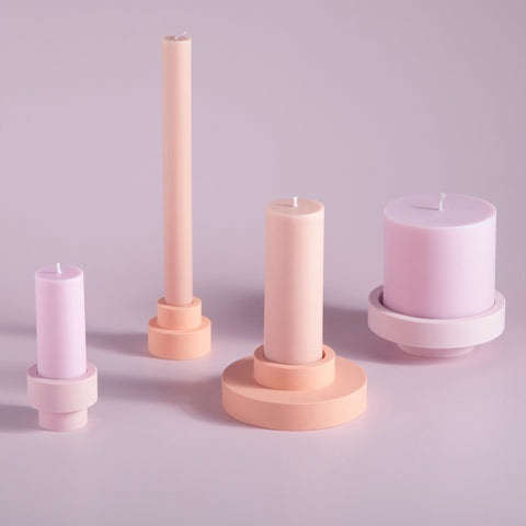 peach + petal | escc dinner candle | soy - blend unscented candles - porter green | style + sustainability