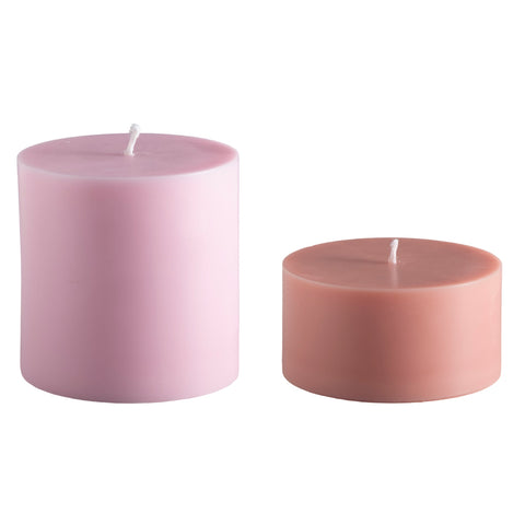 peach + petal | escc lrg pillar candle | soy - blend unscented candles - porter green | style + sustainability