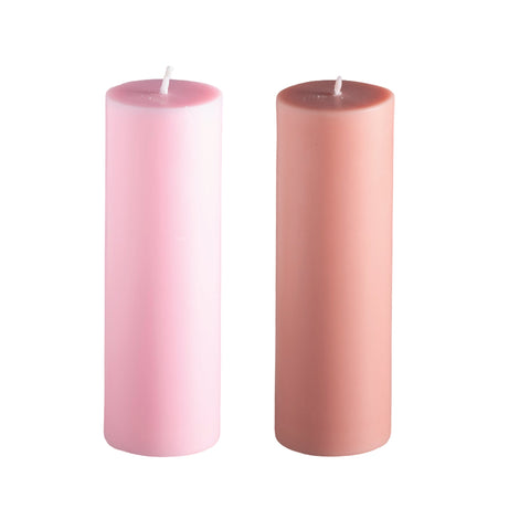 peach + petal | escc med pillar candle | soy - blend unscented candles - porter green | style + sustainability