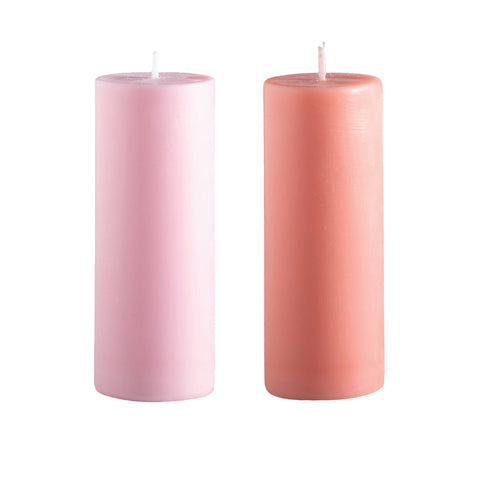 peach + petal | escc sml pillar candle | soy - blend unscented candles - porter green | style + sustainability