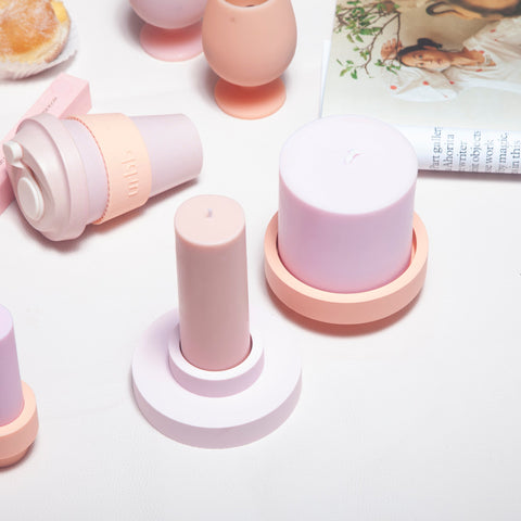 Peach + Petal | Flipp Lrg | Silicone Unbreakable Candle Holder Set - porter green | style + sustainability