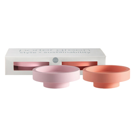 Peach + Petal | Flipp Lrg | Silicone Unbreakable Candle Holder Set - porter green | style + sustainability