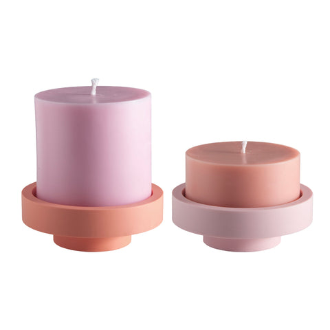 Peach + Petal | Flipp Lrg | Silicone Unbreakable Candle Holder Set - porter green | style + sustainability
