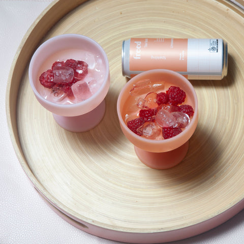 peach + petal | mecc | silicone unbreakable cocktail glasses - porter green | style + sustainability