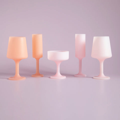 peach + petal | seff | silicone unbreakable champagne flute - porter green | style + sustainability