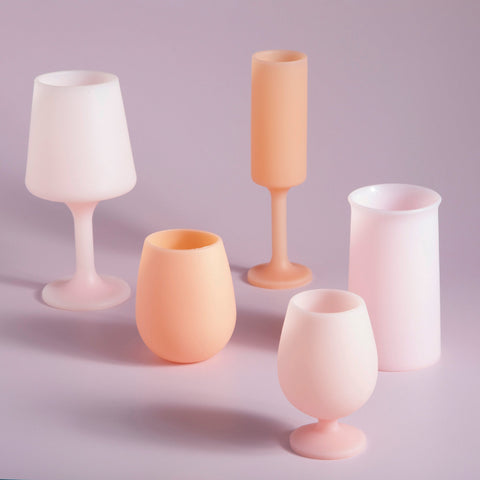 peach + petal | seff | silicone unbreakable champagne flute - porter green | style + sustainability