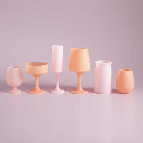 peach + petal | seff | silicone unbreakable champagne flute - porter green | style + sustainability