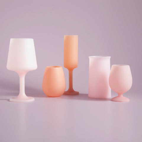 peach + petal | stegg | silicone unbreakable highball glasses - porter green | style + sustainability