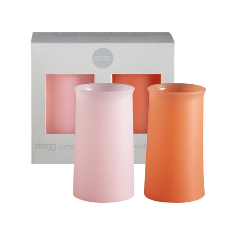 peach + petal | stegg | silicone unbreakable highball glasses - porter green | style + sustainability