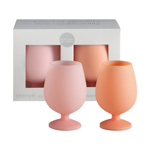 peach + petal | stemm | silicone unbreakable wine glasses - porter green | style + sustainability