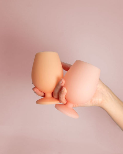 peach + petal | stemm | silicone unbreakable wine glasses - porter green | style + sustainability