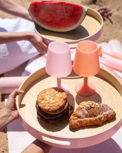 peach + petal | swepp | silicone unbreakable wine glasses - porter green | style + sustainability