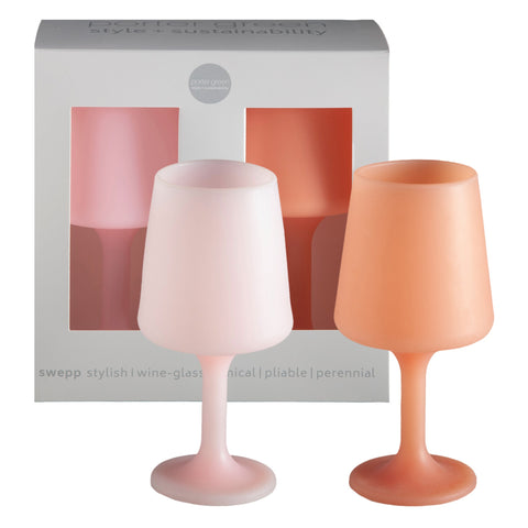 peach + petal | swepp | silicone unbreakable wine glasses - porter green | style + sustainability