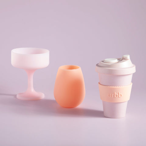 peach + petal | urbb | biodegradable bamboo coffee cup - porter green | style + sustainability