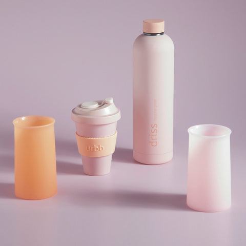 peach + petal | urbb | biodegradable bamboo coffee cup - porter green | style + sustainability