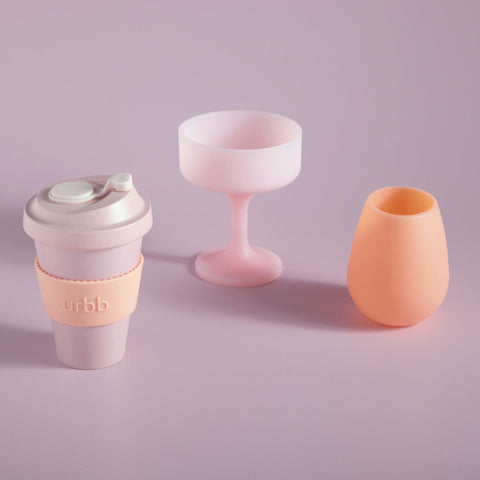 peach + petal | urbb | biodegradable bamboo coffee cup - porter green | style + sustainability
