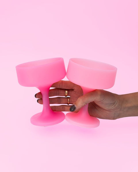 petalo | mecc | silicone unbreakable cocktail glasses - porter green | style + sustainability