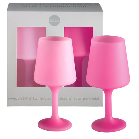 petalo | swepp | silicone unbreakable wine glasses - porter green | style + sustainability