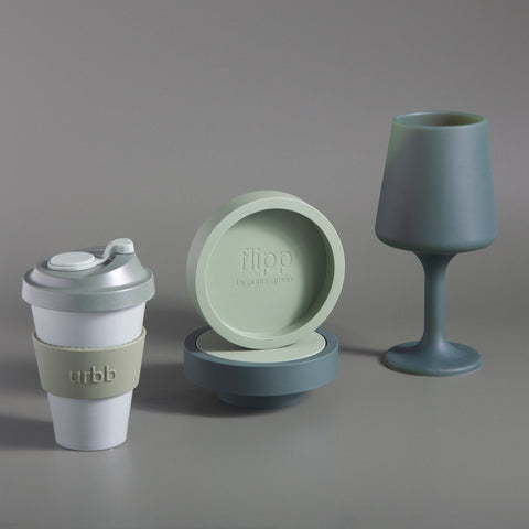 sage + olive | ciss | unbreakable silicone coasters - porter green | style + sustainability