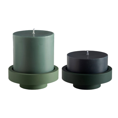 sage + olive | escc lrg pillar candle | soy - blend unscented candles - porter green | style + sustainability