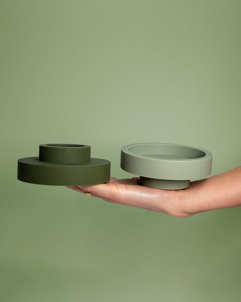 Sage + Olive | Flipp Lrg | Silicone Unbreakable Candle Holder Set - porter green | style + sustainability
