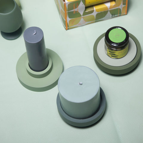Sage + Olive | Flipp Lrg | Silicone Unbreakable Candle Holder Set - porter green | style + sustainability