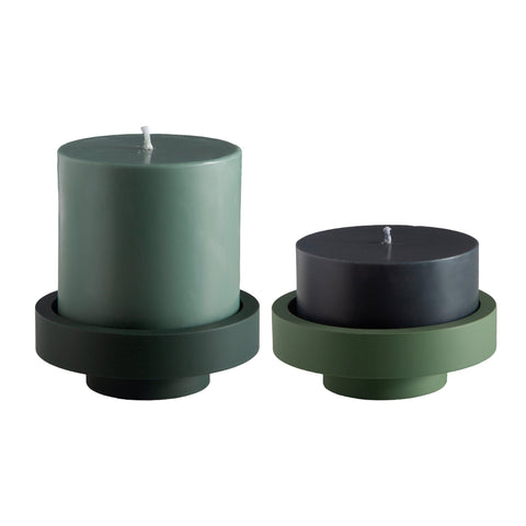 Sage + Olive | Flipp Lrg | Silicone Unbreakable Candle Holder Set - porter green | style + sustainability