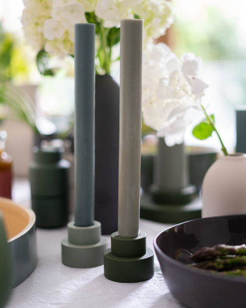 Sage + Olive | Flipp Sml | Silicone Unbreakable Candle Holder Set - porter green | style + sustainability