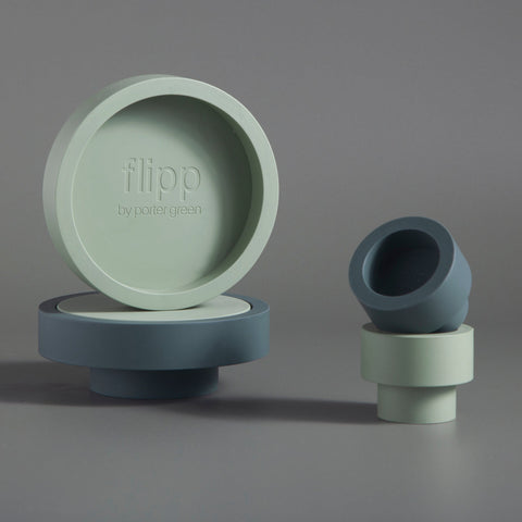 Sage + Olive | Flipp Sml | Silicone Unbreakable Candle Holder Set - porter green | style + sustainability