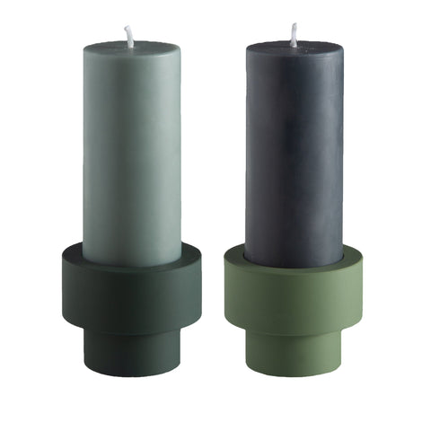 Sage + Olive | Flipp Sml | Silicone Unbreakable Candle Holder Set - porter green | style + sustainability