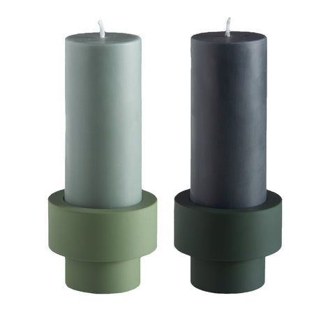 Sage + Olive | Flipp Sml | Silicone Unbreakable Candle Holder Set - porter green | style + sustainability
