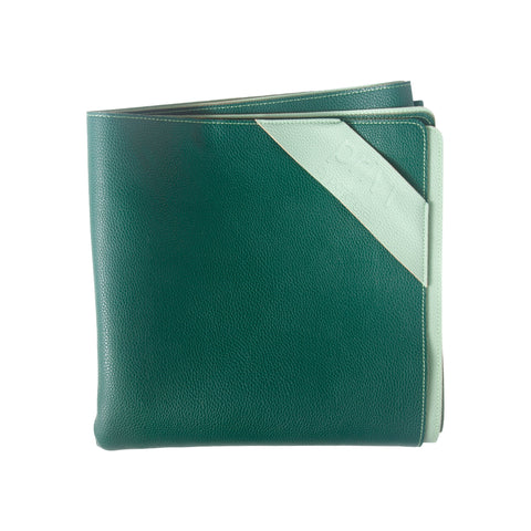 sage + olive | privv | vegan leather waterproof picnic rug - porter green | style + sustainability