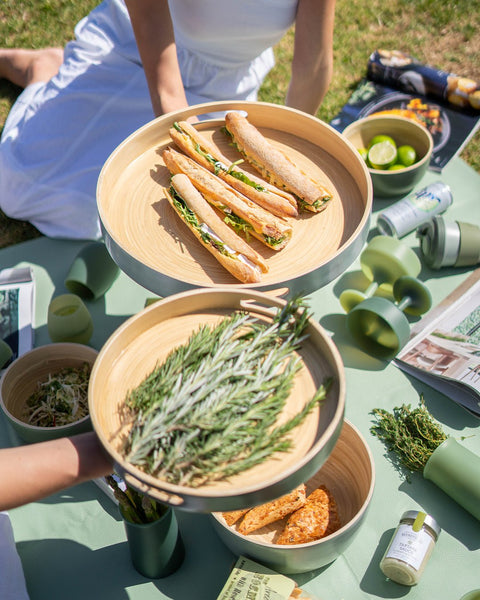 sage | sebss | biodegradable bamboo tray - porter green | style + sustainability