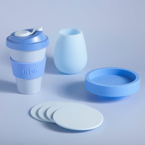 sky + kingfisher | ciss | unbreakable silicone coasters - porter green | style + sustainability