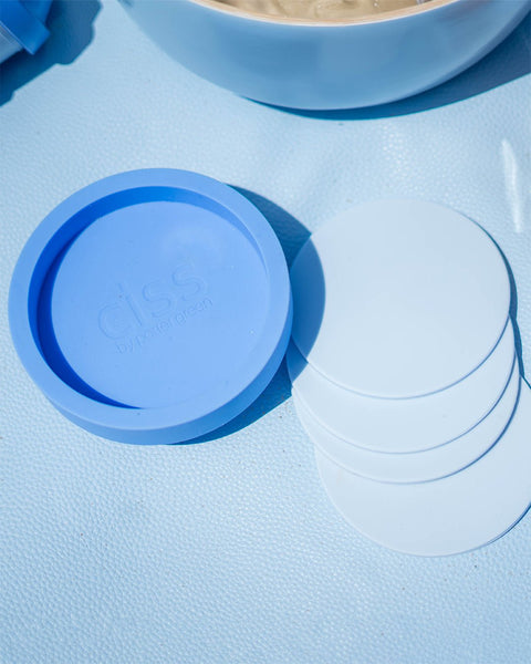 sky + kingfisher | ciss | unbreakable silicone coasters - porter green | style + sustainability