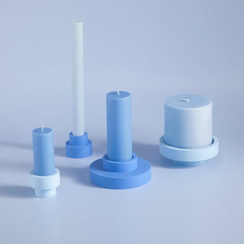 sky + kingfisher | escc lrg pillar candle | soy - blend unscented candles - porter green | style + sustainability