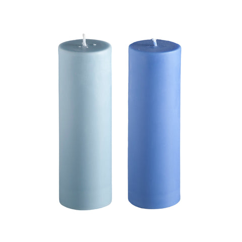 sky + kingfisher | escc med pillar candle | soy - blend unscented candles - porter green | style + sustainability