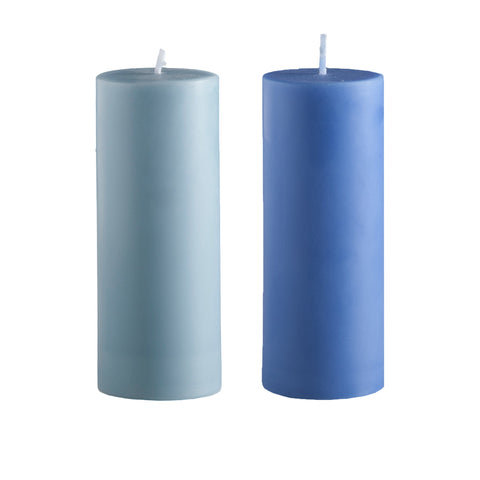 sky + kingfisher | escc sml pillar candle | soy - blend unscented candles - porter green | style + sustainability