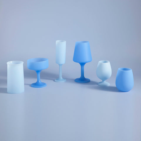 sky + kingfisher | stegg | silicone unbreakable highball glasses - porter green | style + sustainability