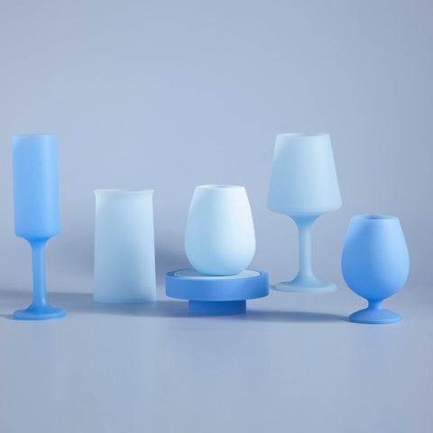 sky + kingfisher | stemm | silicone unbreakable wine glasses - porter green | style + sustainability