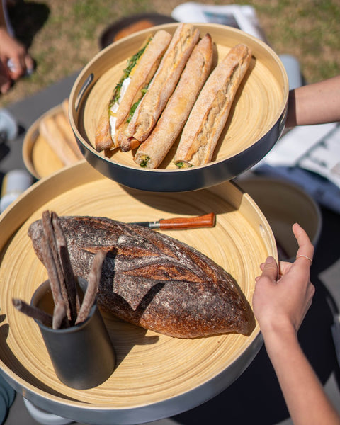 smoke | sebss | biodegradable bamboo tray - porter green | style + sustainability