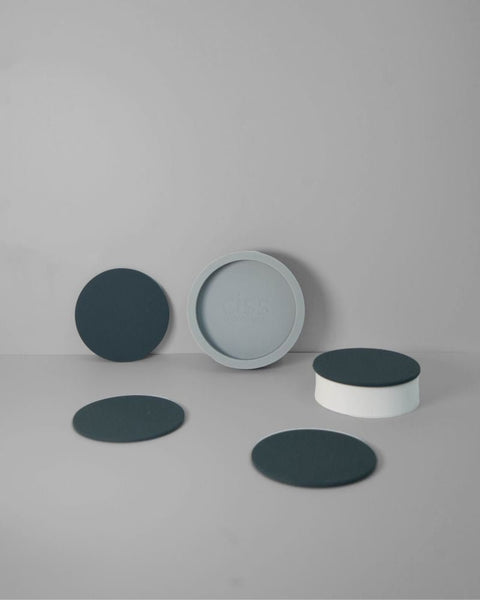 smoke + storm | ciss | unbreakable silicone coasters - porter green | style + sustainability