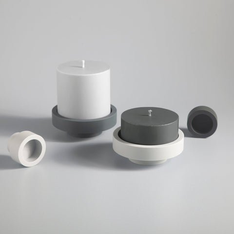 smoke + storm | escc lrg pillar candle | soy - blend unscented candles - porter green | style + sustainability