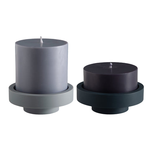 Smoke + Storm | Flipp Lrg | Silicone Unbreakable Candle Holder Set - porter green | style + sustainability
