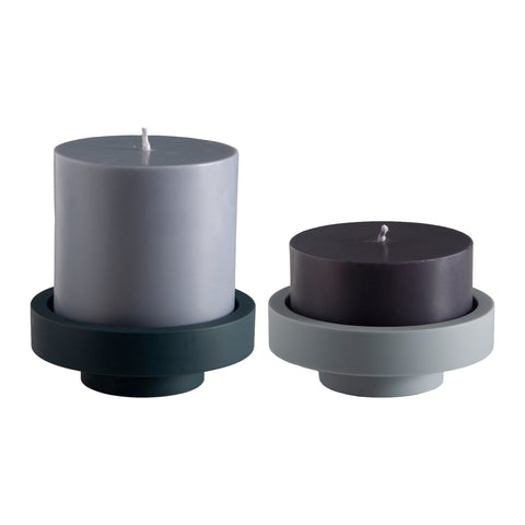 Smoke + Storm | Flipp Lrg | Silicone Unbreakable Candle Holder Set - porter green | style + sustainability