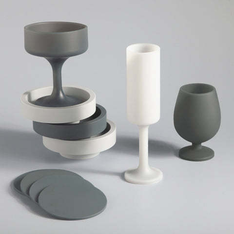smoke + storm | seff | silicone unbreakable champagne flute - porter green | style + sustainability