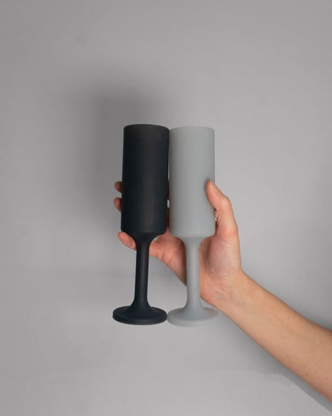 smoke + storm | seff | silicone unbreakable champagne flute - porter green | style + sustainability