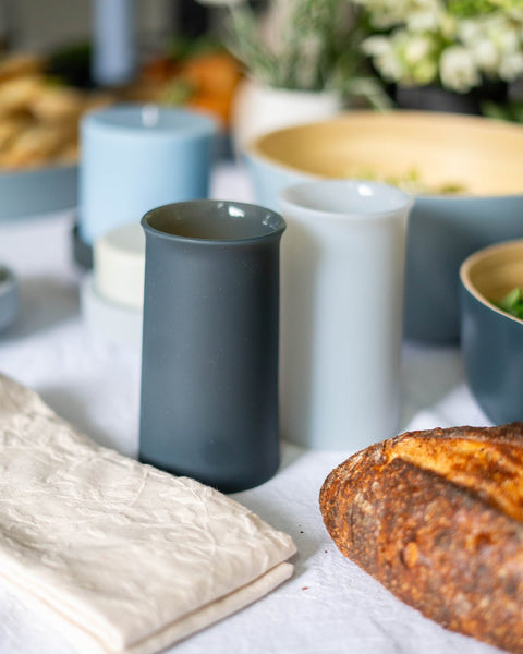 smoke + storm | stegg | silicone unbreakable highball glasses - porter green | style + sustainability