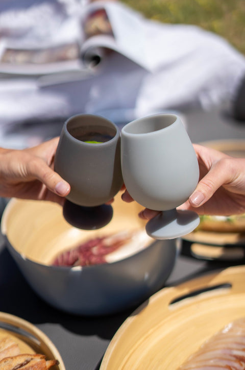 smoke + storm | stemm | silicone unbreakable wine glasses - porter green | style + sustainability